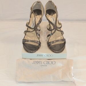 Jimmy Choo Steel Mirror Leather Heels